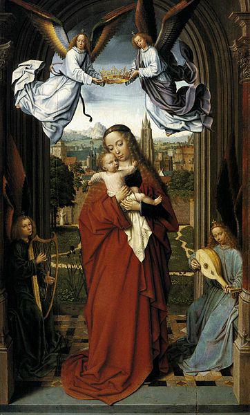 Gerard David Virgin and Child with Four Angels oil painting picture